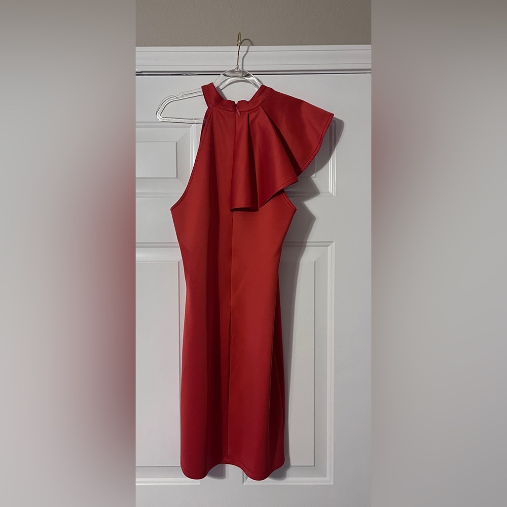 BEBE Red Ruffle Cocktail Dress  ♥️ - Picture 3 of 10